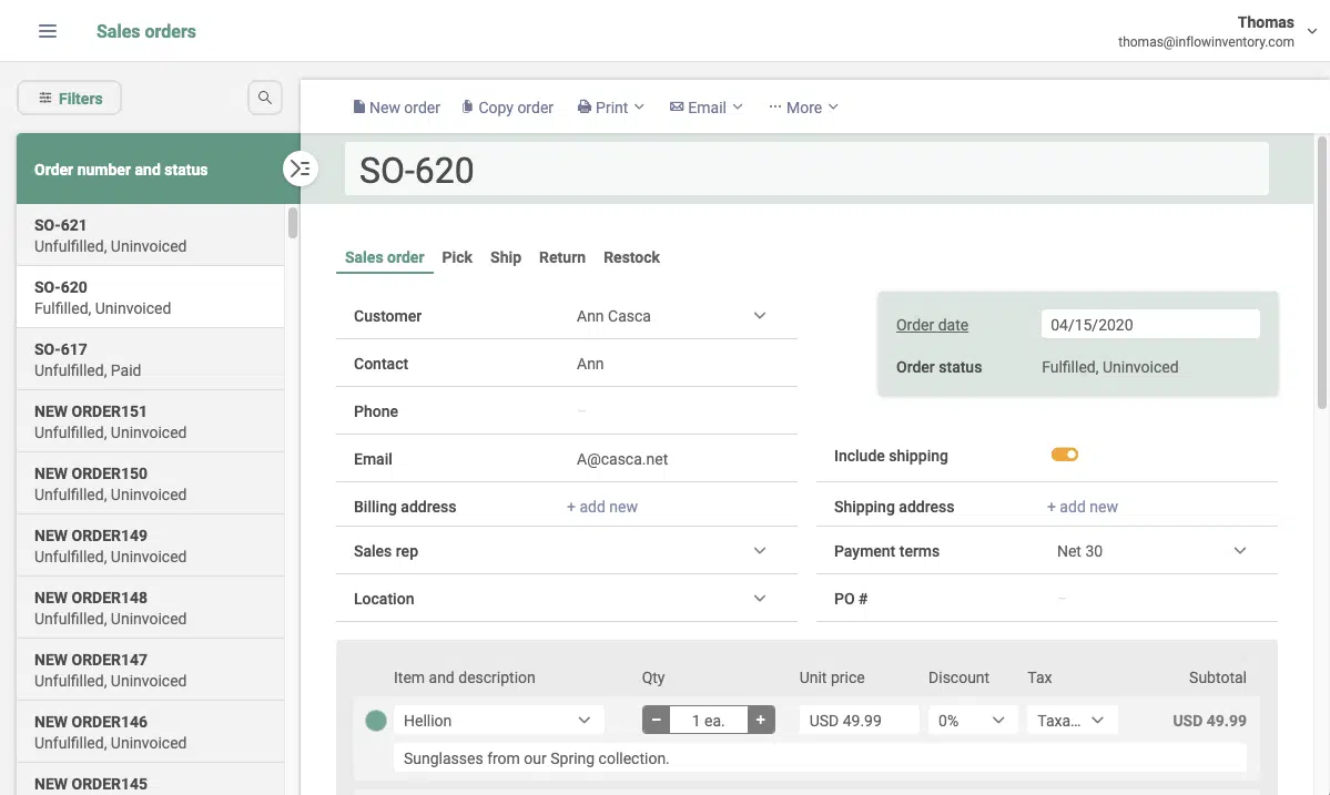 software penjualan dan stok barang inflow