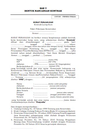 contoh kontrak lumpsum
