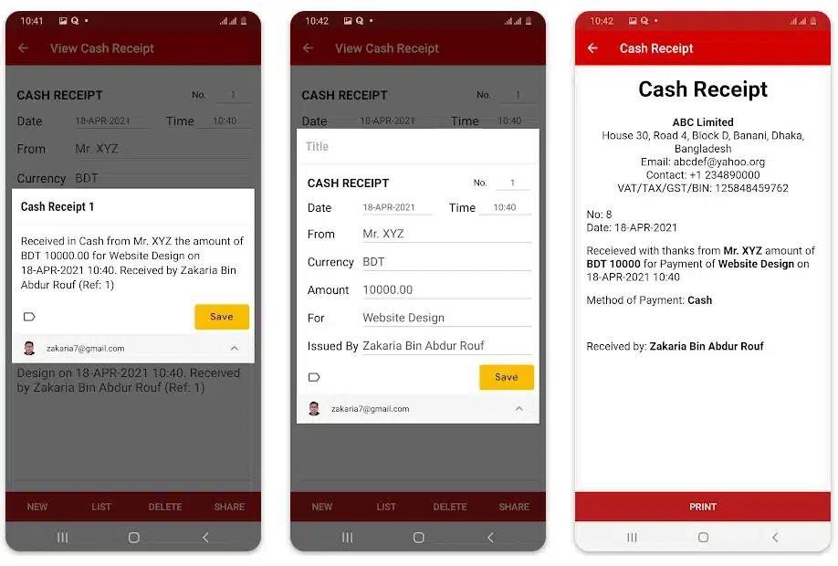 Aplikasi Kwitansi Pembayaran Cash Receipt