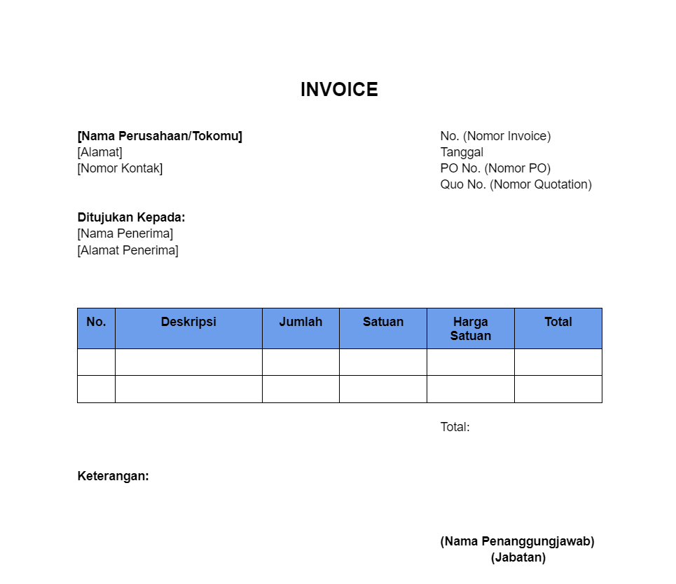 contoh faktur penjualan