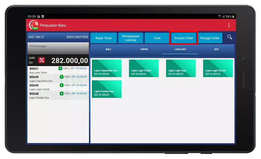 Aplikasi kasir restoran