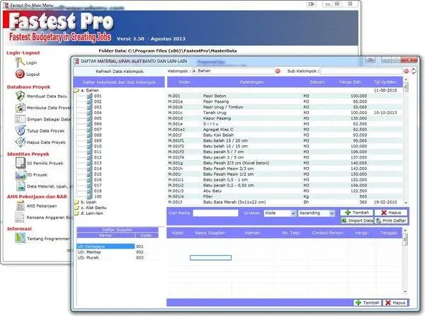 Software untuk rab bangunan Fastest Pro