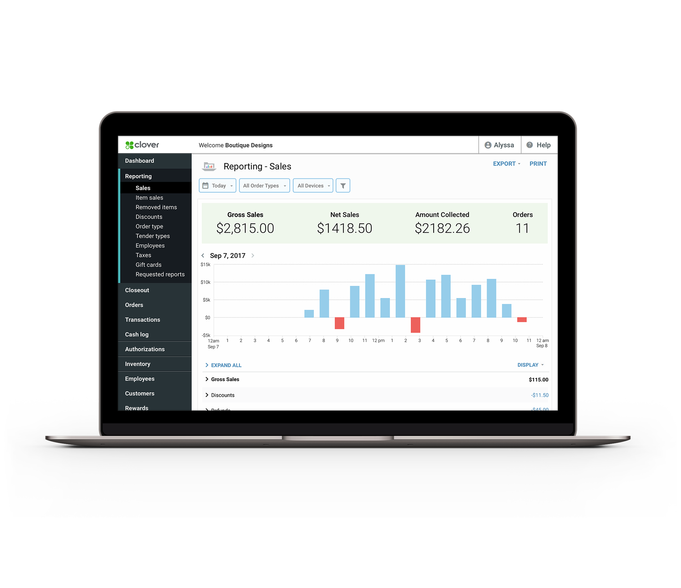 clover pos dashboard