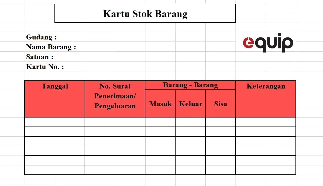 contoh kartu stok barang