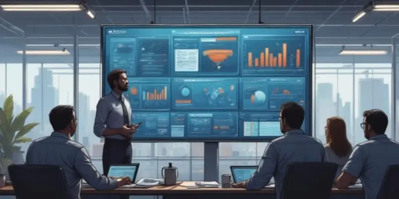corporate audit scene in industrial office, professionals reviewing inventory data on large screen, compliance dashboard with customs data, documents and digital reports, serious business atmosphere, modern office, cinematic lighting, realistic style, depth of field, 16:9