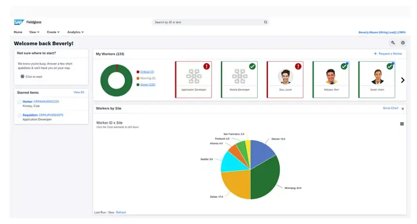 SAP Fieldglass dashboard