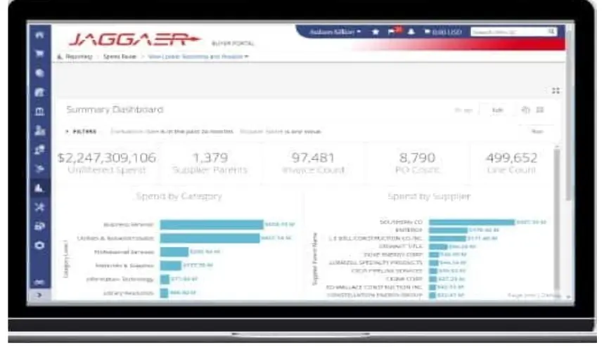Jaggaer dashboard