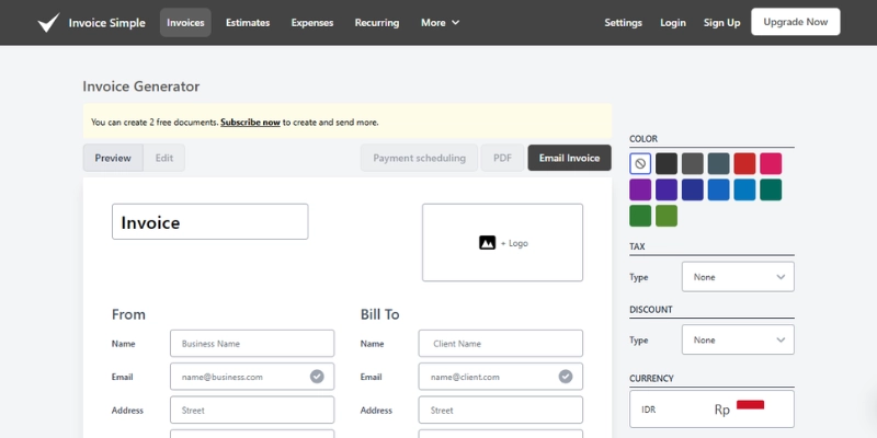 simple invoice app