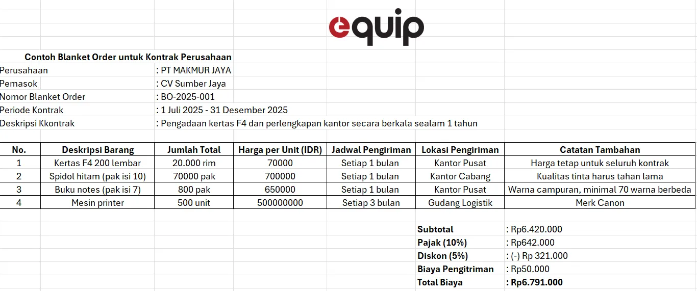 EQUIP EXCEL