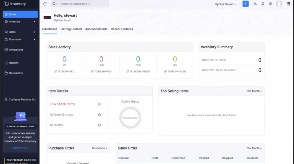 Zoho Warehouse Management Software