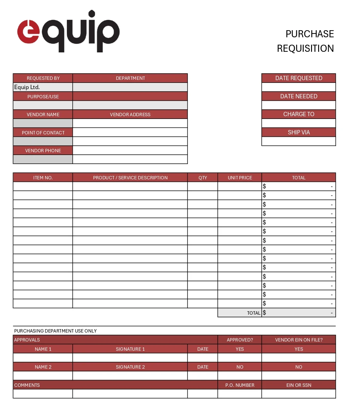 format purchase request