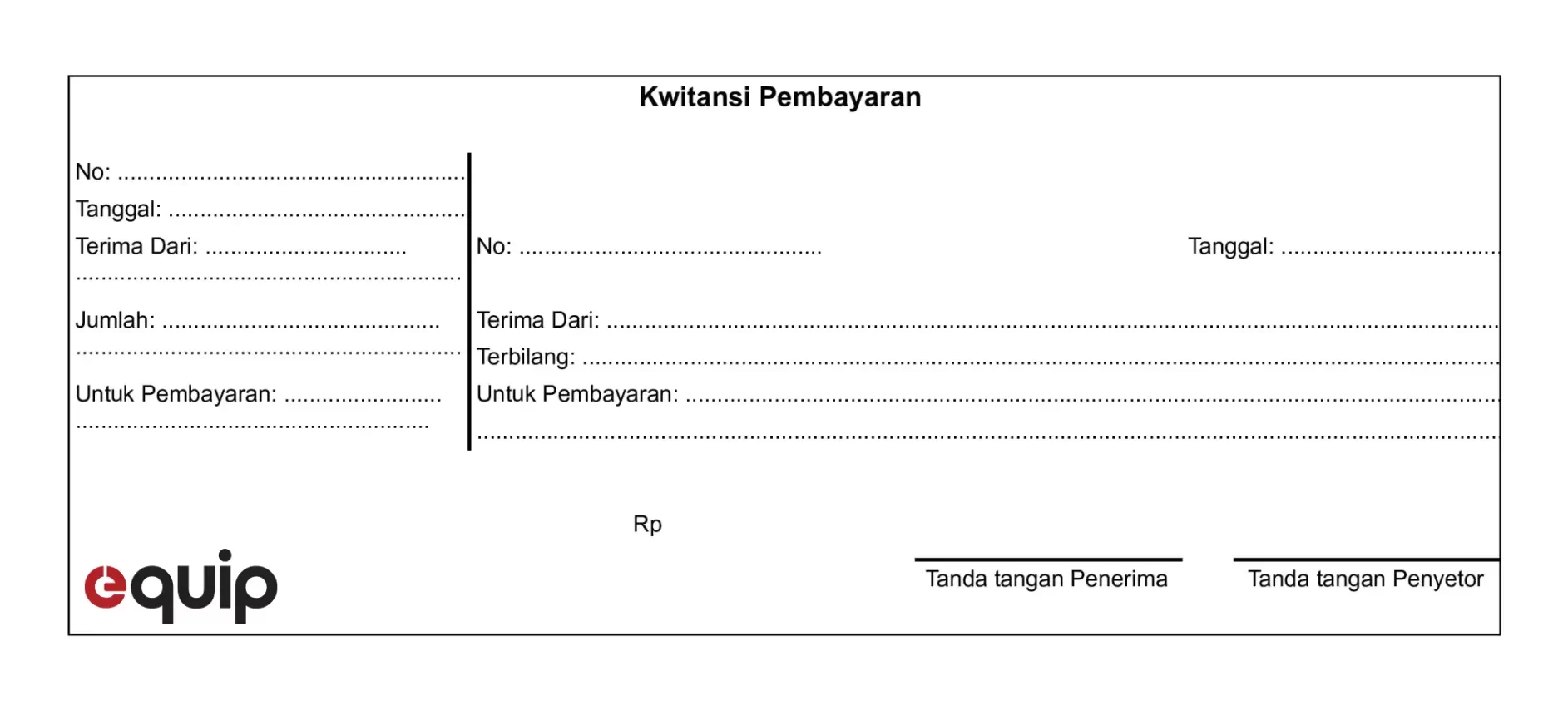 contoh kwitansi kosong