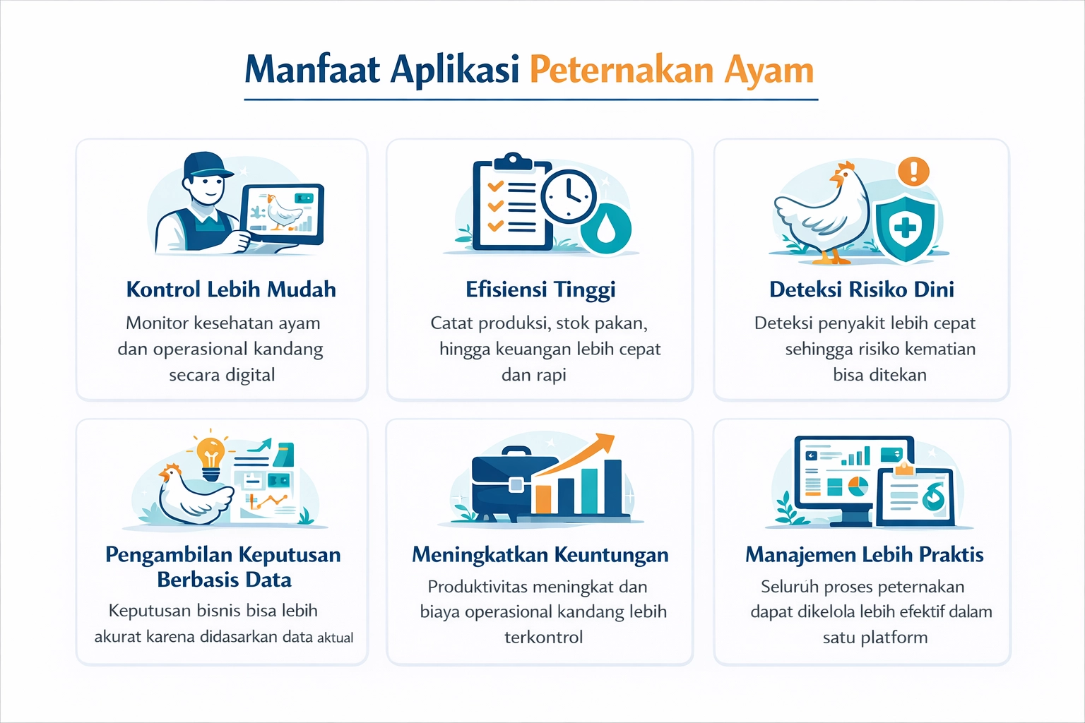 infografis manfaat aplikasi peternakan ayam