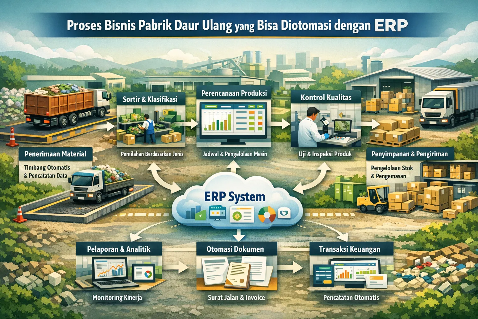 software erp pabrik daur ulang