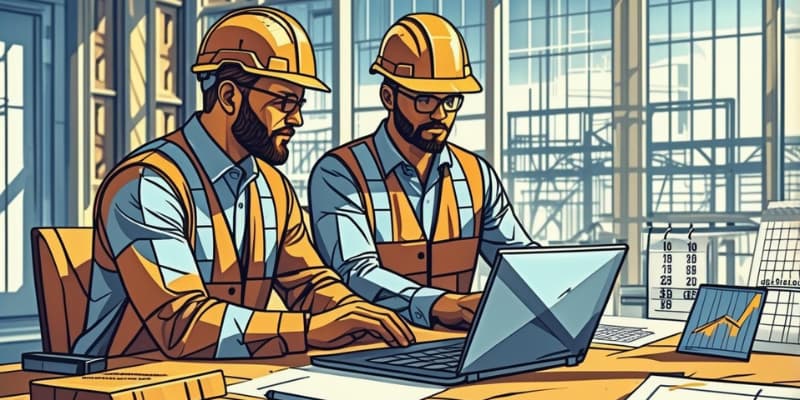 Tim proyek konstruksi menganalisis laporan biaya dan anggaran proyek untuk mengendalikan risiko cost overrun.