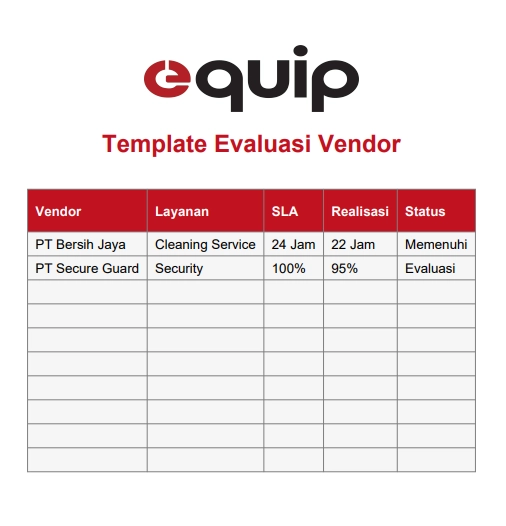 template evaluasi vendor