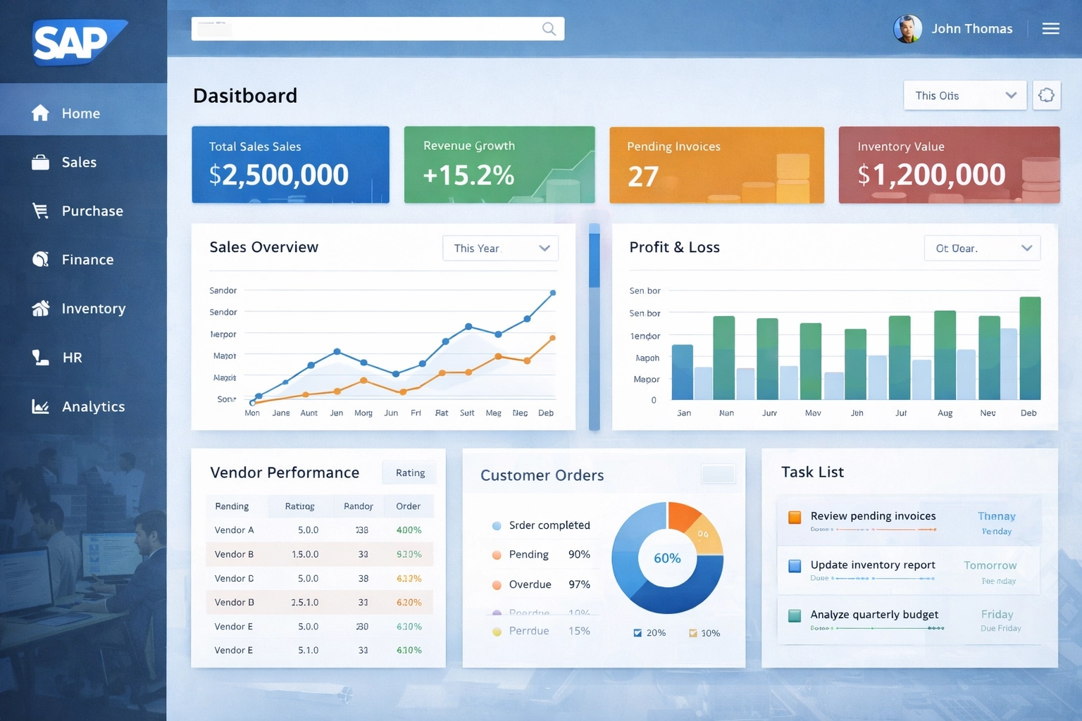 UI Dashboard SAP