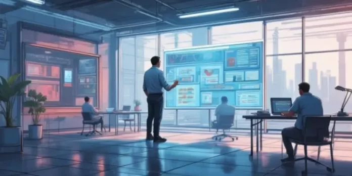 Ilustrasi sistem ERP modern sebagai alternatif Microsoft Dynamics untuk mengelola operasional bisnis.