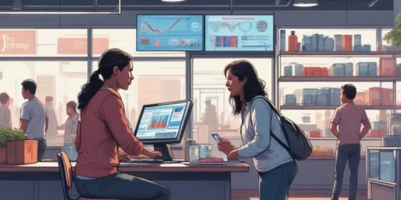 Ilustrasi transaksi specialty store dengan sistem POS canggih