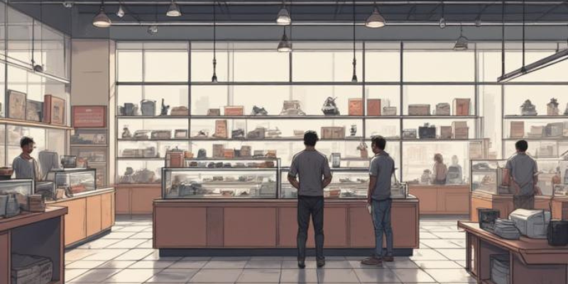 Ilustrasi fokus produk dan kedalaman varian di specialty store