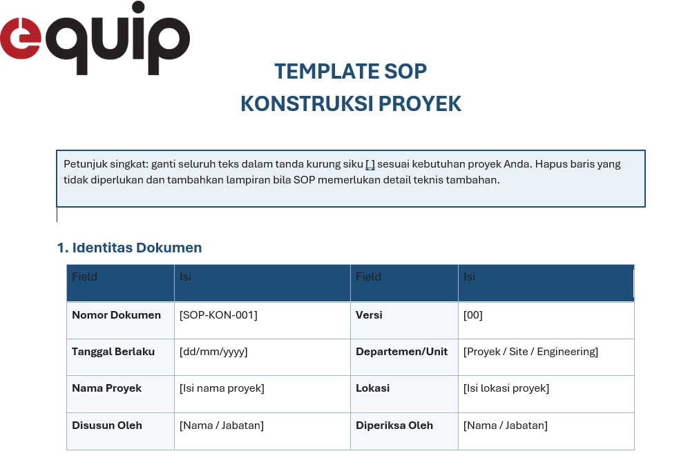 template SOP proyek