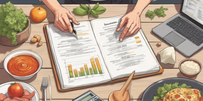 Tim restoran menghitung food cost dan biaya operasional sebelum menetapkan harga menu.