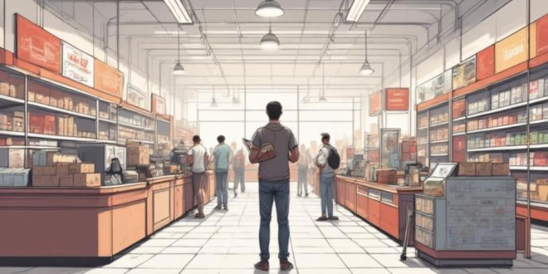 Ilustrasi perbandingan kondisi toko yang rapi dan bermasalah untuk menunjukkan pentingnya audit retail.