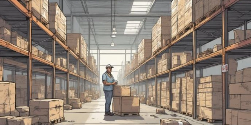 Ilustrasi selisih stok antara catatan dan barang fisik di gudang.