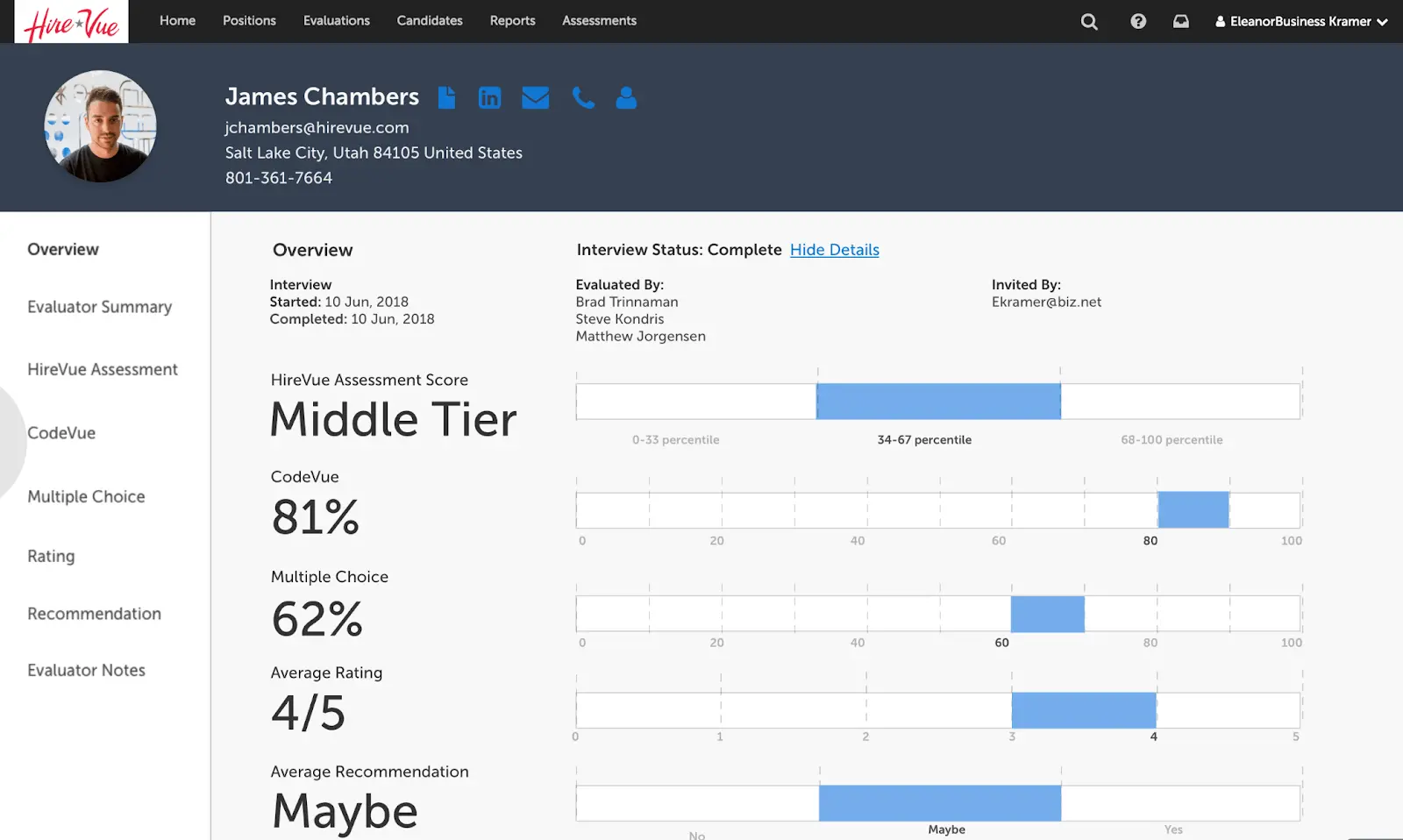 HireVue Dashboard